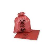 Biohazard Red 10–15 Gallon Capacity Bags — Roll of 25