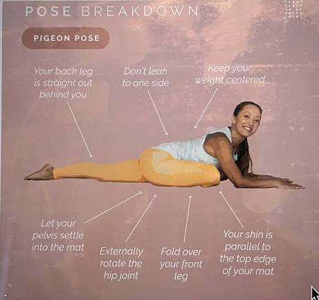 Pigeon pose hip opening flow