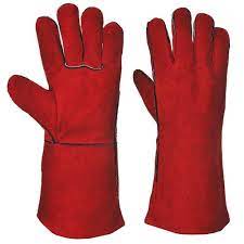 Red Leather Welding Gloves Model S 017 Rs 130 Pair Sarah India Enterprises Id 14069125091