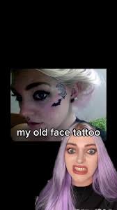 Replying to @neaischweiber ahahaa my old face tattoo so cute (not) 🦇  #facetattoo