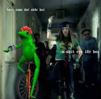 She tags along, stands in the crowd, looks up at the man that she turned down. Sk8er Boi Know Your Meme