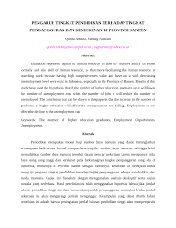 Pendidikan nonformal adalah jalur pendidikan di luar pendidikan formal yang dapat dilaksanakan secara tamat sekolah adalah telah menyelesaikan pelajaran pada kelas/tingkat terakhir suatu jenjang pendidikan di ket: Pdf Pengaruh Tingkat Pendidikan Terhadap Tingkat Pengangguran Dan Kemiskinan Di Provinsi Banten