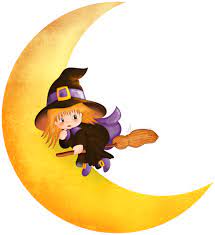 Halloween Witch On The Moon Png Clipart Halloween Cartoons Baby Witch Halloween Moon