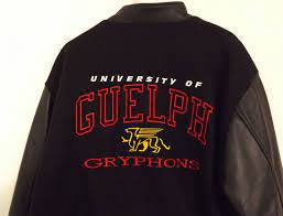University Of Guelph Gryphons Leather Wool Jacket Men S L Made In Canada Westhall Flightbomber Wool Jacket Sweatshirts Guelph