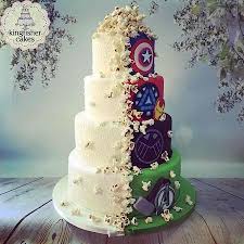 Cake Wrecks Home Sunday Sweets Half And Half Disney Wedding Cake Superhero Wedding Cake Marvel Wedding
