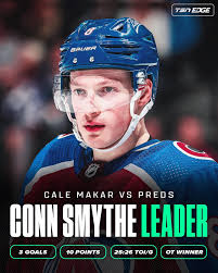 Cale Makar enters the 2nd round of the playoffs as the favourite to win the  Conn Smythe 🏆👀 Who's your pick to win the award?