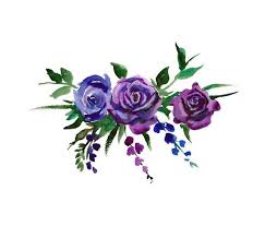 watercolor bouquet flowers blue and electric purple etsy in 2020 purple flower tattoos watercolor bouquet flower clipart watercolor bouquet flowers blue and