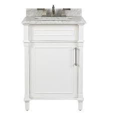 Bathroom vanities come in different styles and sizes. Home Decorators Collection Aberdeen 24 Inch W X 20 Inch D Bath Vanity In White With Carrar The Home Depot Canada