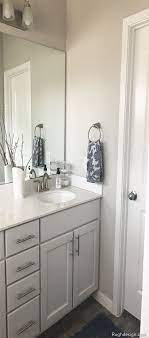 I have agreeable grey on my bathroom walls, thinking of painting the vanity sw tricorn black. Agreeable Gray Color Review By Laura Rugh Rugh Design Light Grey Bathrooms Bathroom Color Schemes Bathroom Colors Gray