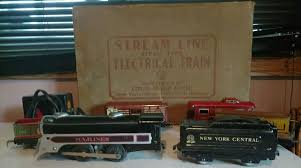 Vintage Marx Streamline Steam Type Electric Toy Train Set Tin Litho Untested Toy Trains Set Model Trains Toy Train