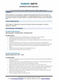 The forklift safety training dvd compliance kit contains everything you need to designate a trainer and certify operators in house. Certified Forklift Operator Resume Samples Qwikresume