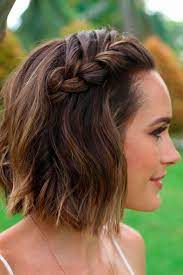 Boost your shoulder length hair to the next level by getting a fresh look. Wedding Hairstyles Weddinghairstyles Hairstyle Wedding Hairstylewedding Long Hair Wedding Longh Short Hair Updo Short Hair Styles Braids For Short Hair