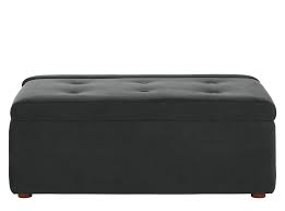 Ilma Ottomane Convertible En Lit 1 Place Velours Gris Nuit Canape Simple Petit Canape Convertible Canape Lit