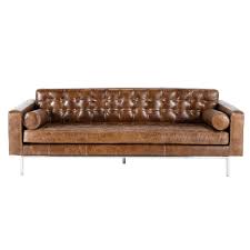 gestepptes 3 sitzer sofa aus leder braun mikado maisons du monde vintage leather sofa button sofa leather sofa