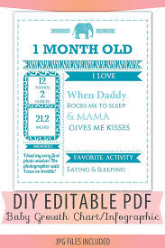 Fuscopress Diy Editable Pdf Monthly Growth Chart Baby Boy