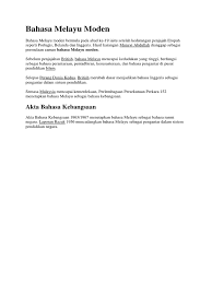 Akta dewan bahasa dan pustaka 1959. Bahasa Melayu Moden