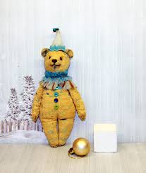The baby sits, stands with support. The Bear Is A Clown 13 Sm Best Teddy Bear Teddy Bear Doll Bear Doll