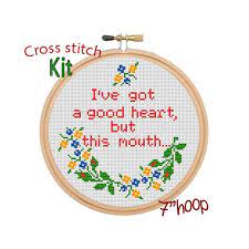 Cute counted cross stitch patterns to print online, thousands of designs to choose from. I Ve Got A Good Heart But This Mouse Cross Stitch Kit Etsy In 2021 Naughty Cross Stitch Cross Stitch Patterns Cross Stitch