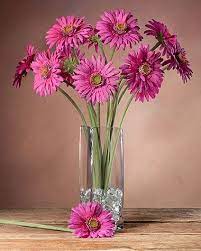 Gerbera Daisy Silk Flower Stem Fuchsia Fake Flower Arrangements Silk Flower Arrangements Diy Silk Flower Arrangements