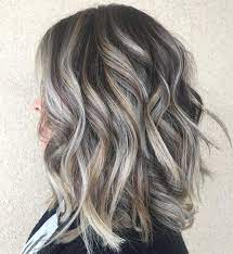 60 Shades Of Grey Silver And White Highlights For Eternal Youth Dark Hair With Highlights Blending Gray Hair Hair Styles