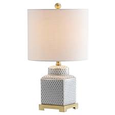 Jonathan Y 21 5 In Brass Gold Rotary Socket Table Lamp With Linen Shade Lowes Com In 2020 Jar Table Lamp Ginger Jar Lamp Lamp