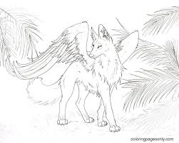 When it gets too hot to play outside, these summer printables of beaches, fish, flowers, and more will keep kids entertained. Winged Wolve In The Forest Coloring Pages Wolf With Wings Coloring Pages Coloring Pages For Kids And Adults
