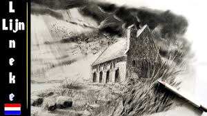 Perspectief Tekenen Hoe Teken Je Een Kerkje Aan Zee Perspectief Tekening Tekenen Landschap Tekeningen