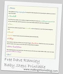 Free Printable Of Dave Ramsey S Baby Steps For Your Budget Or Financial Binder From Making It Home Financial Binder Budgeting Dave Ramsey Baby Steps
