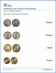 Indian money worksheet for grade 1. Identifying Indian Coins K5 Learning
