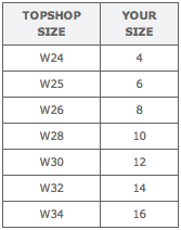 Topshop Uk Size Chart We Checked And Womens Clothes