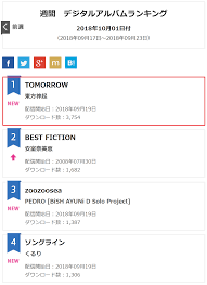 Info 180927 Oricon Weekly Digital Albums For 10 1 180917