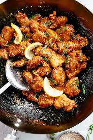 Chinese Lemon Chicken In A Wok With Lemon Sauce Cafedelites Chinese Chicken Recipe Le Chinese Chicken Dishes Chinese Lemon Chicken Healthy Chicken Recipes