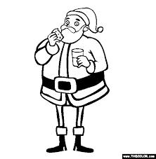 Dogs, cats, christmas trees, candy canes, a snowman and reindeer are just a few of the many coloring pictures and pages in this section. Santa Eating Cookies And Milk Christmas Coloring