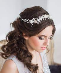 Pin By Autumn Peska On Wedding Hair Accessories In 2020 Tiara Hairstyles Hair Vine Wedding Wedding Hair Down