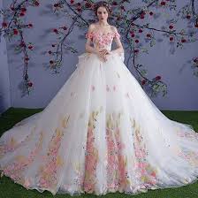 Chic Beautiful Multi Colors Wedding Dress 2018 Ball Gown Colored Wedding Dresses Multicolor Wedding Bridal Dresses