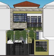 Teras samping depan roster : Desain Rumah Depok Va Astu Arsitektur Studio