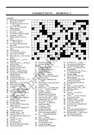 Whether the skill level is as a beginner or something more advanced, they're an ideal way to pass the time when you have nothing else to do like waiting in an airport, sitting in your car or as a means to. Crossword Puzzle Vocabulary Esl Worksheet By Ebcesu