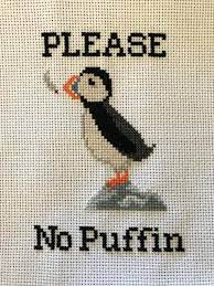 Land of the free cross stitch pattern. Please No Puffin Pdf Cross Stitch Pattern Etsy Cross Stitch Cross Stitch Bird Stitch Patterns