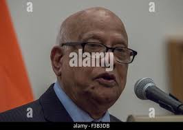 Le ministre des finances du Bangladesh Abul Maal Abdul Muhith au ministère  des Finances à Dhaka, au Bangladesh Photo Stock