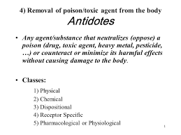 From latin antidotum, from ancient greek ἀντίδοτον (antídoton), neuter of ἀντίδοτος (antídotos, given as a remedy for), from ἀντιδίδωμι (antidídōmi, i give in return, repay), from ἀντί (antí, against) + δίδωμι (dídōmi, i give). 4 Removal Of Poison Toxic Agent From The Body Antidotes Ppt Video Online Download