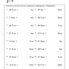 Spices, oils, vanilla extract) that wouldn't be practical to weigh on a scale and are too small to measure in cups. Measurement Conversion Worksheets