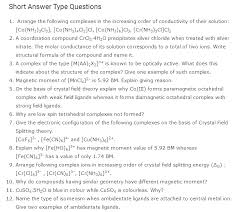 Solutions solution is a homogeneous mixture of two or more substances in same or different physical phases. Important Questions For Class 12 Chemistry Chapter 9 Coordination Compounds