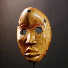 Handgeschnitzte Dan Tribal Maske: Vintage Polychrome Afrikanische  Wanddekoration-G4565
