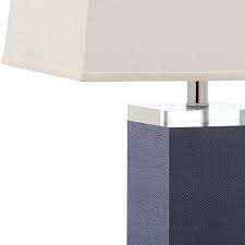 Safavieh Lighting Collection Deco Leather Navy 25 5 Inch Table Lamp S Evinblakehome