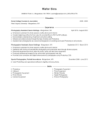 photography assistant resume examples