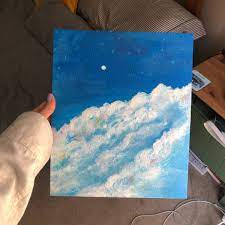 It's a perfect project to get the family outdoors and spend some time being creative with your little artists. Things To Paint When Your Bored Painting Cloud Painting Painting Drawing