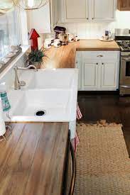 Remodelaholic How To Create Faux Reclaimed Wood Countertops Reclaimed Wood Kitchen Wood Kitchen Counters Diy Wood Counters