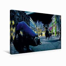 Verfolgen sie hier die börse: Leinwandbild Bulle Und Bar Leinwand Leinwandbilder Bullen