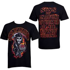 This sons of anarchy key chain shows the reaper and also says sons of anarchy redwood original moto club. Sons Of Anarchy Reaper In Flames Men S Black T Shirt