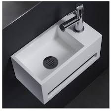 Lave Mains Gain De Place En Solid Surface Prato 33x18 Cm Avec Porte Serviettes Lave Main Lave Main Wc Porte Serviette